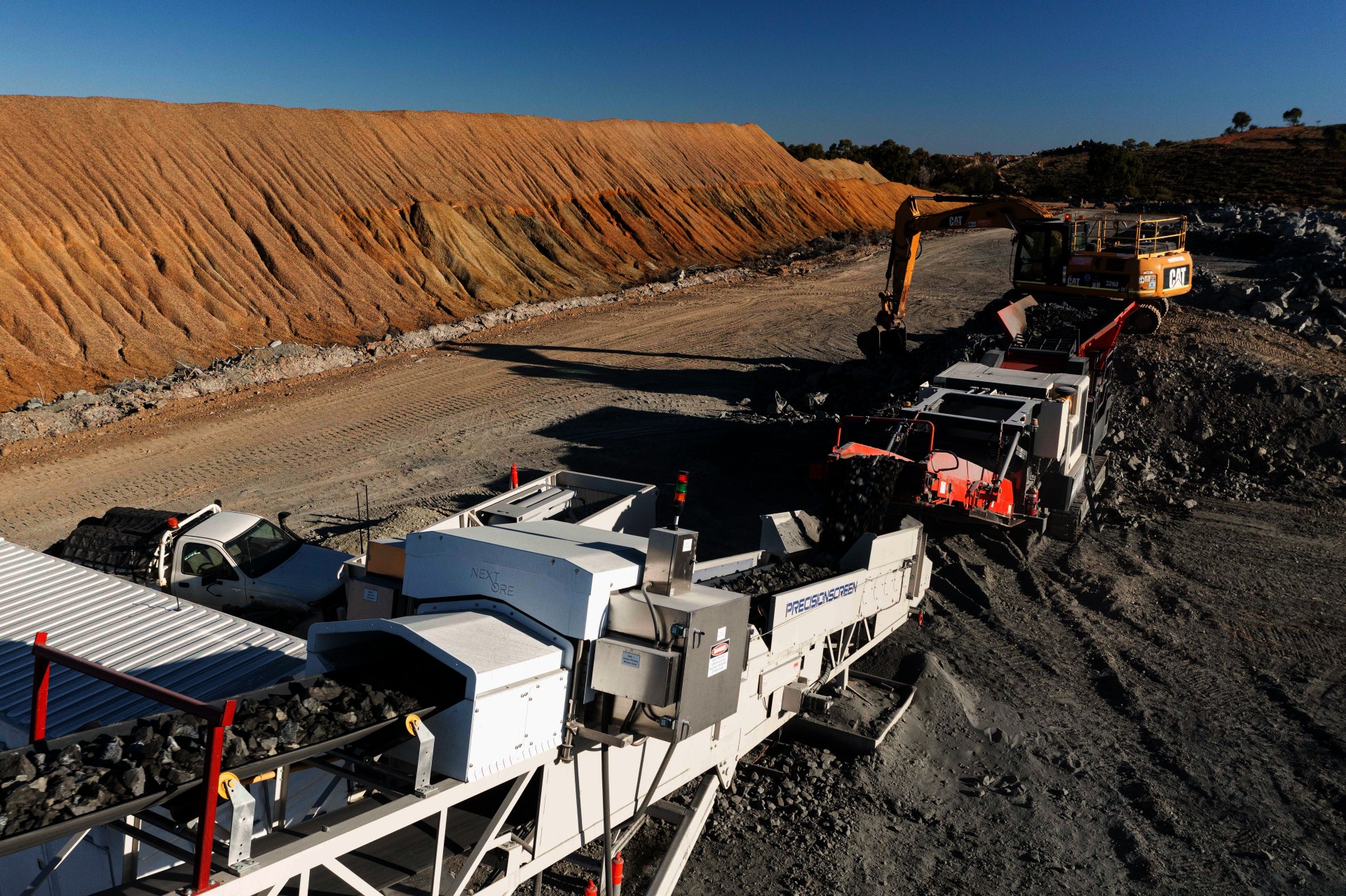 Aerial drone photograph of a NextOre-equipped mine site