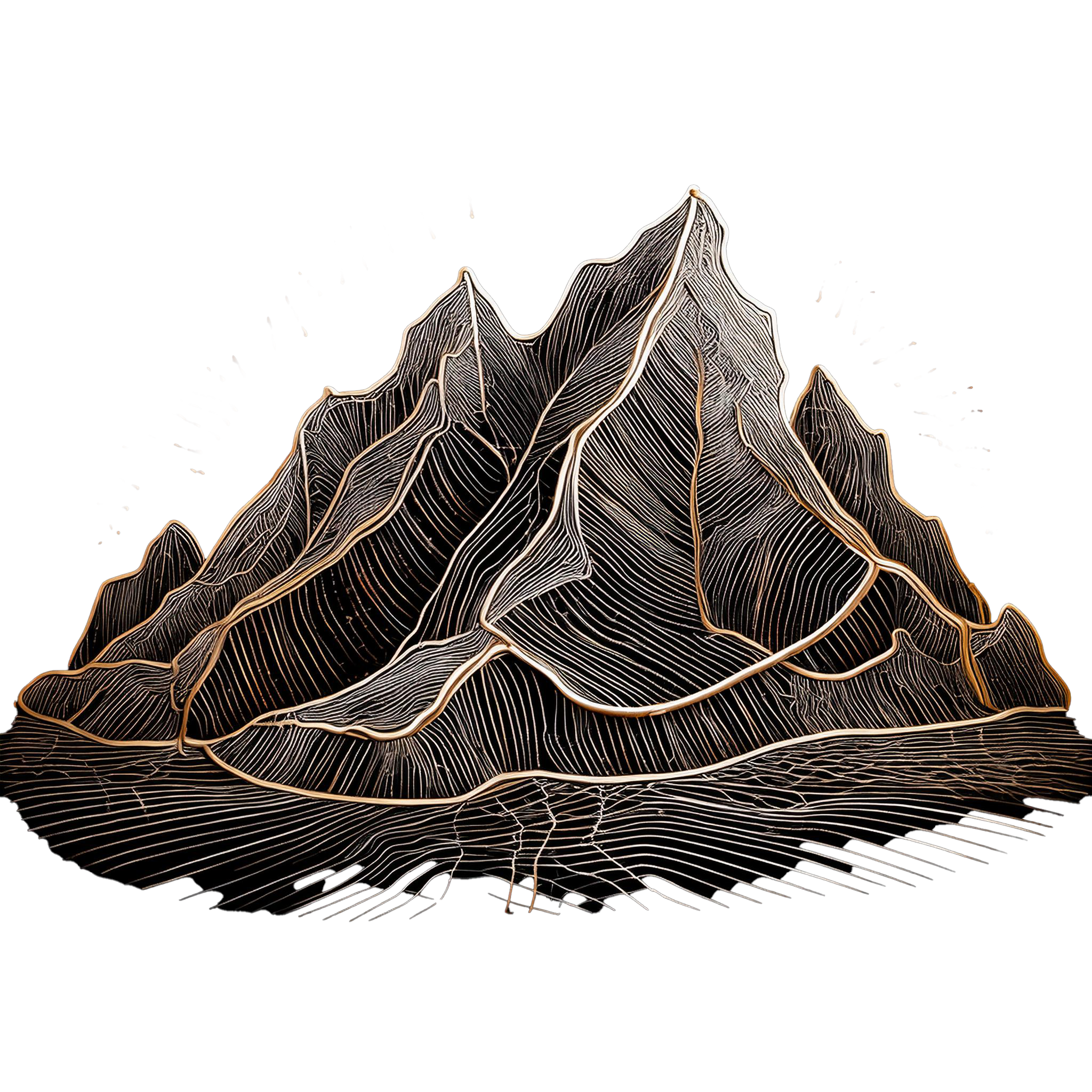 Wireframe illustration of a mine
